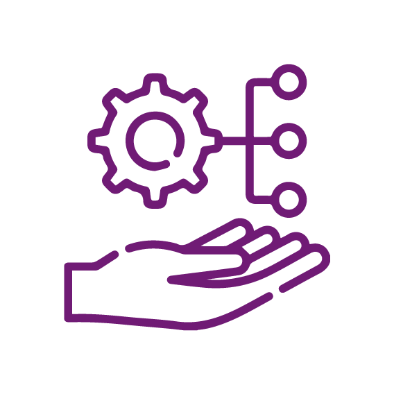 Icono de gestión en los servicios de Novaltia para optimizar la administración de farmacias.